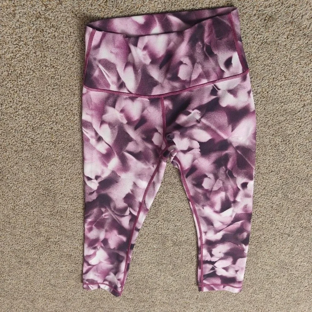 Lululemon Athletic Wear Womens 4 Purple Pink Tank Top And Leggings Tie Dye‎ Yoga